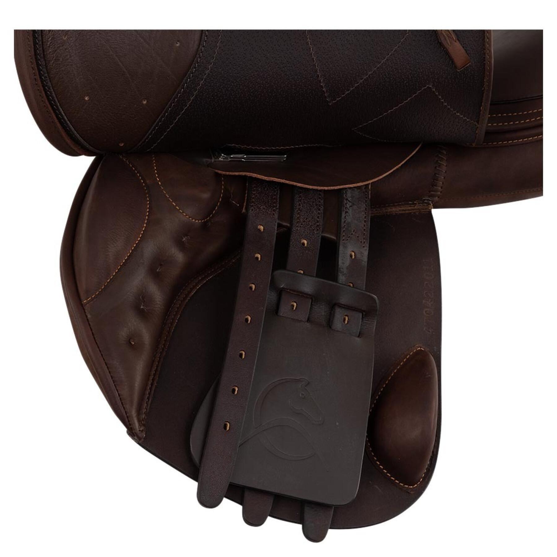 Leather jumping saddle for horses Acavallo Modigliani