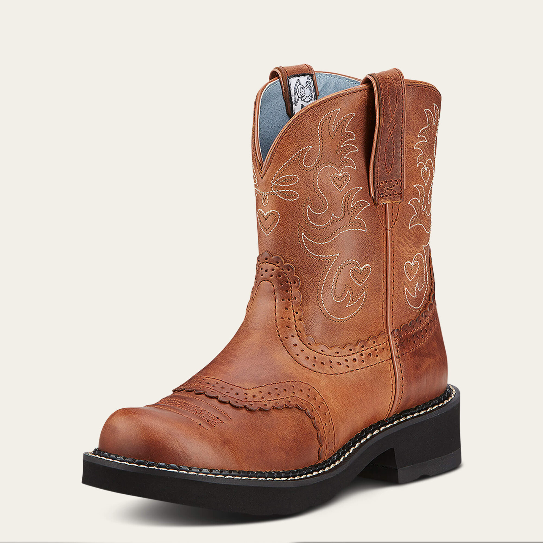 Women's leather western boots Ariat Fatbaby Saddle