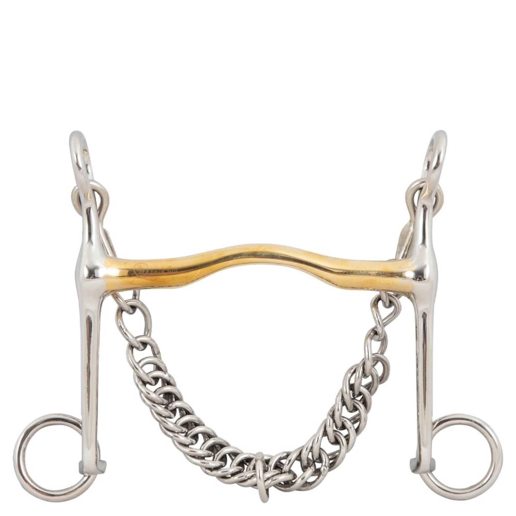 Bit with curb chain for horse BR Equitation 12mm/140mm