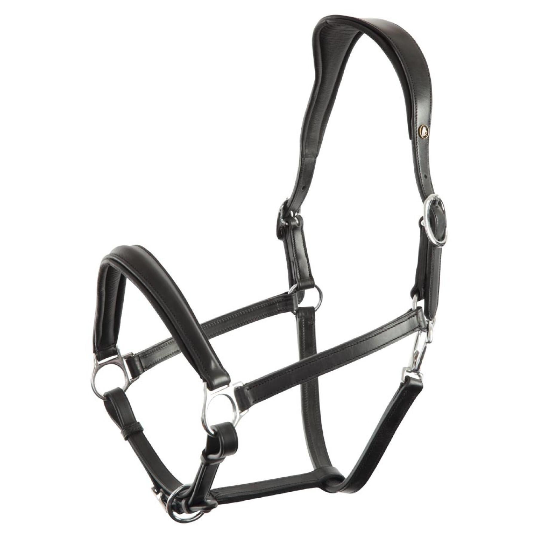 Leather horse halter with anatomic headpiece BR Equitation Aberdeen