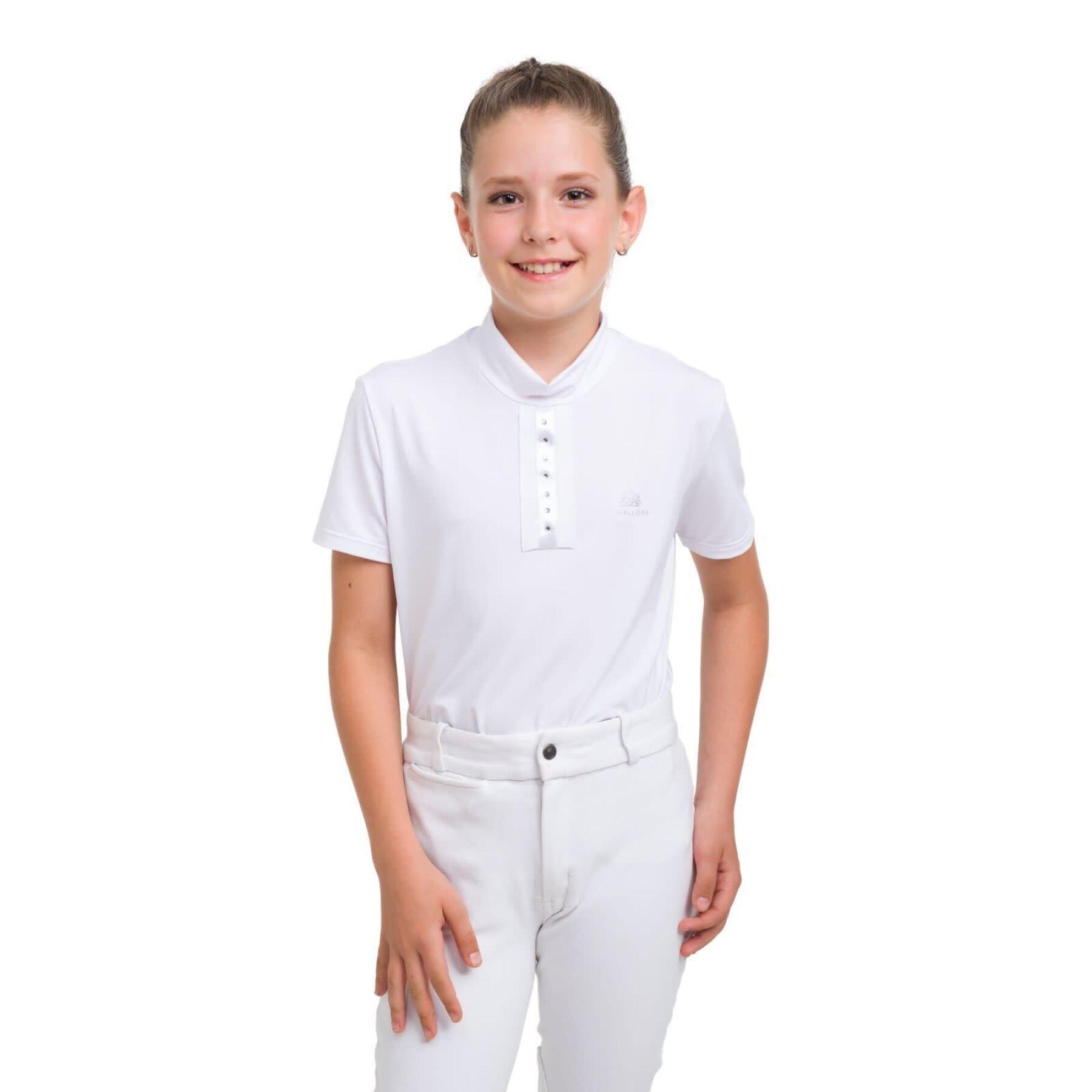 Riding polo shirt for girls Cavalliera Ilove Crystal