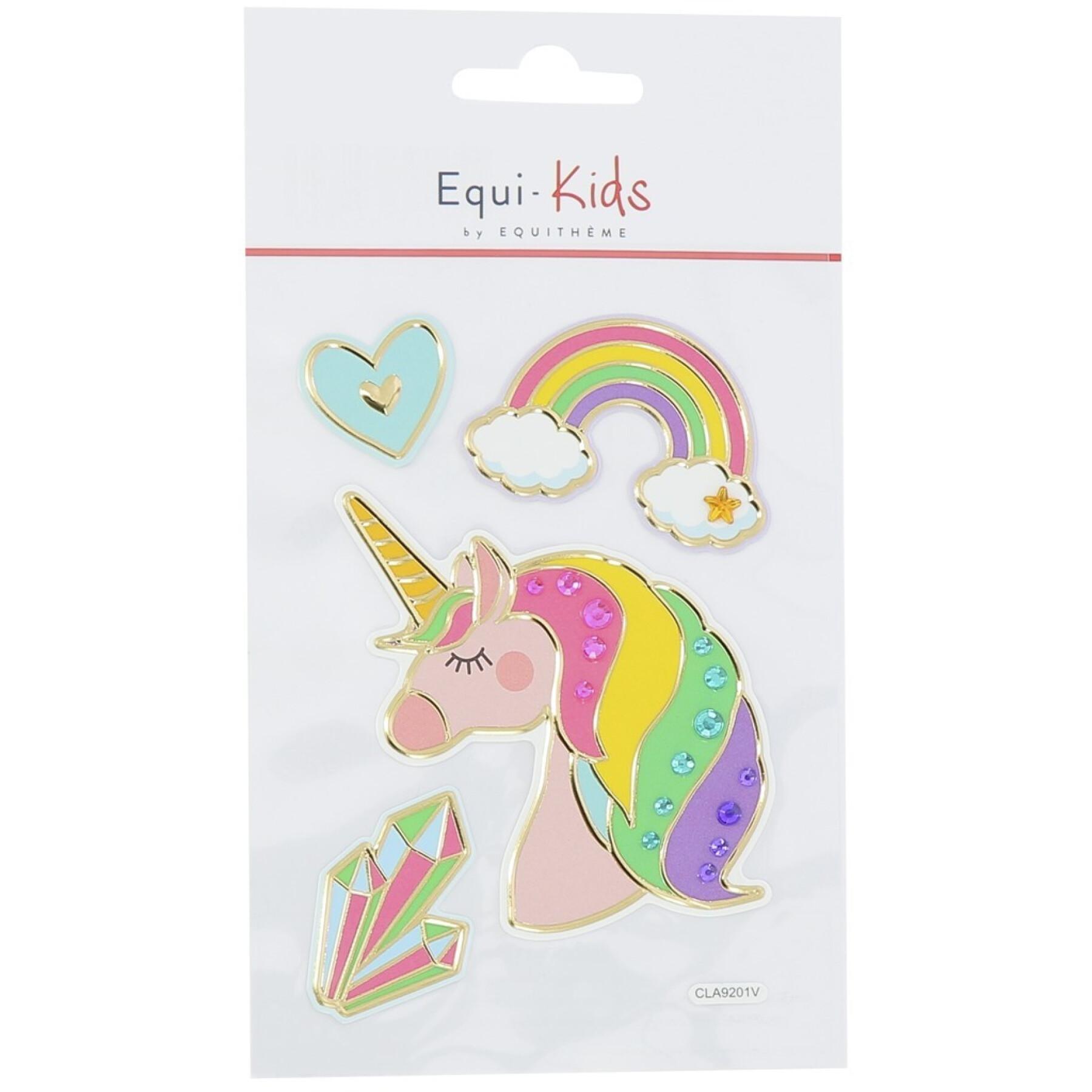 Set of 5 stickers riding - unicorn stickers + rhinestones Equi-Kids Relief