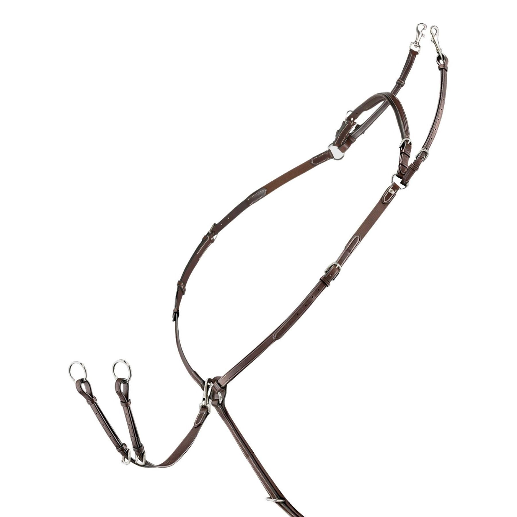 Hunting collar for horse with removable martingale and elastic Equiline