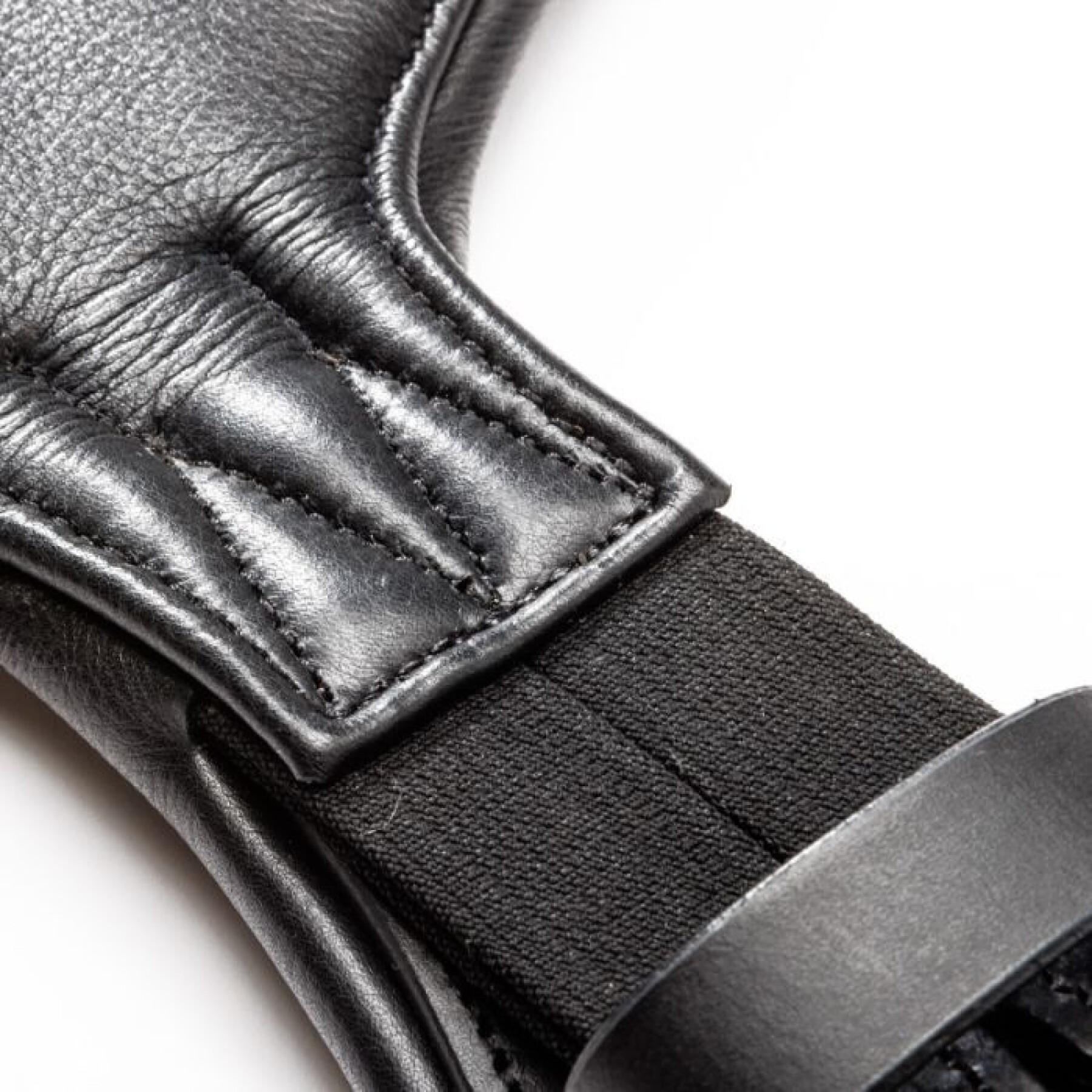 Short leather girth for horse with elastic Kavalkade Casper