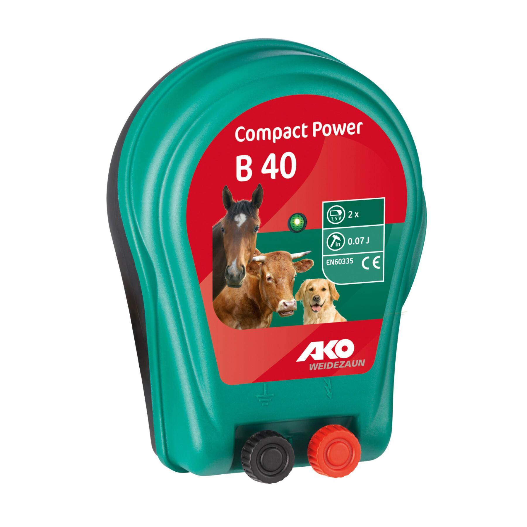 Kit for electric fence electrification on battery approved Kerbl Compact Power B40