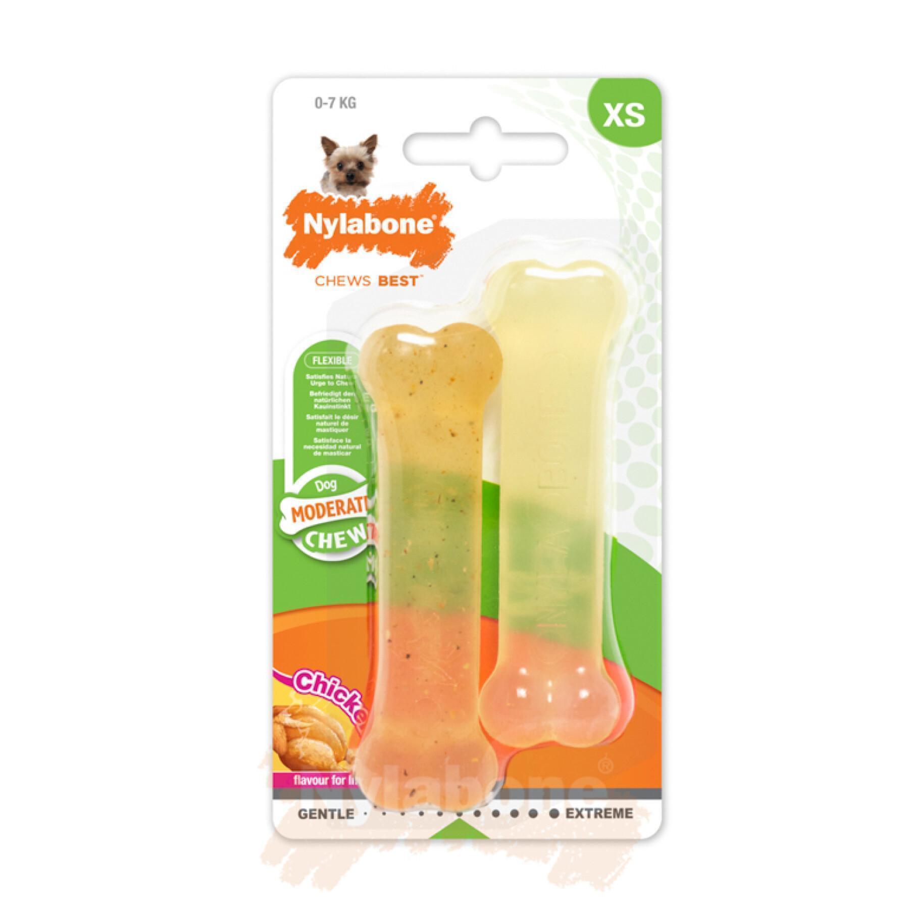 Set of 2 dog toys Nylabone Moderate Chew Chicken 1 Moderate Chew Chicken/ 1 Moderate XS