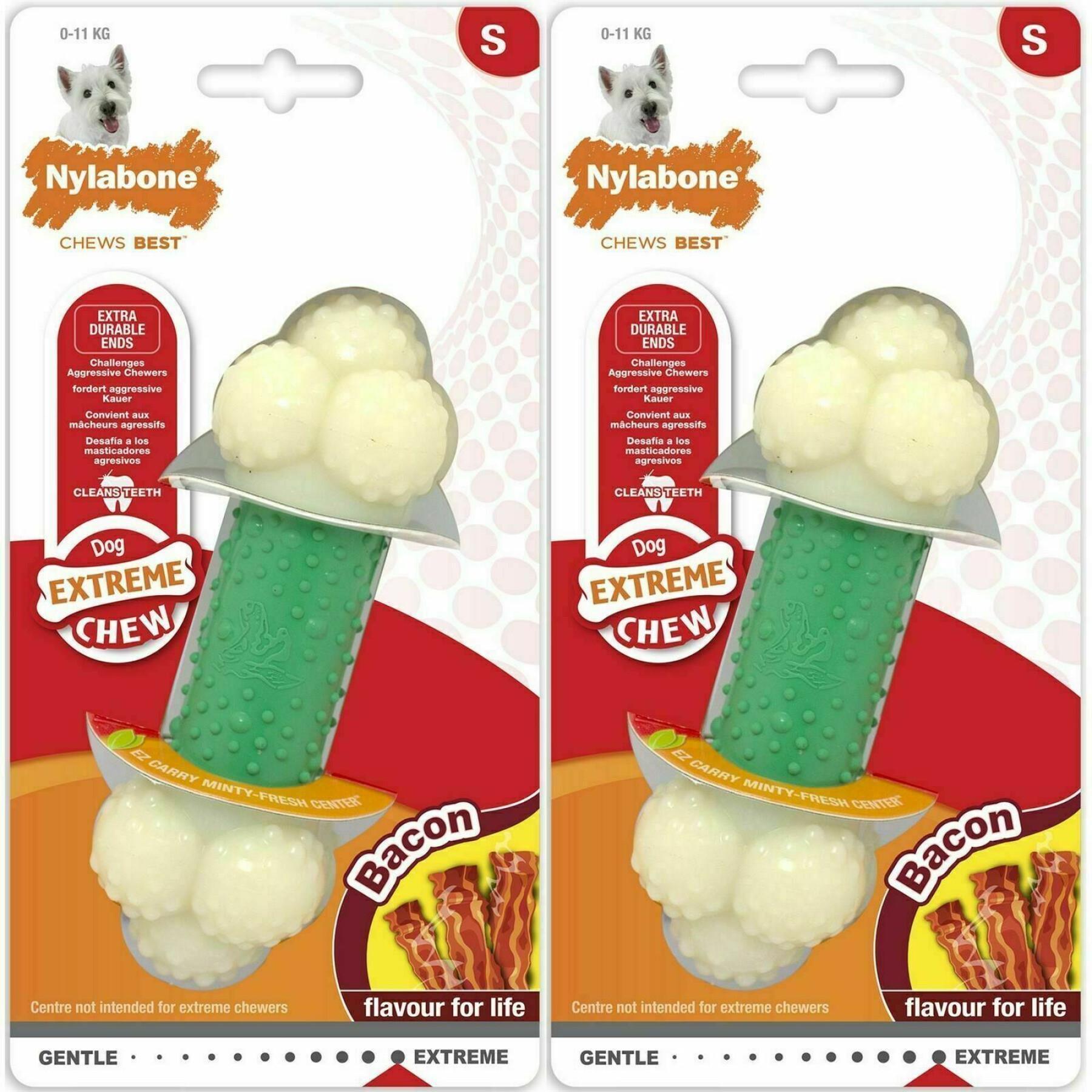 Dog toy Nylabone Extreme Chew - Double Action Chew Bacon S