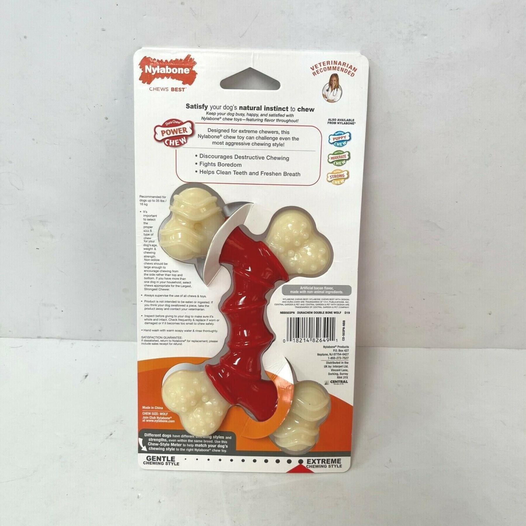 Dog toy Nylabone Extreme Chew - Double Bone Bacon XS