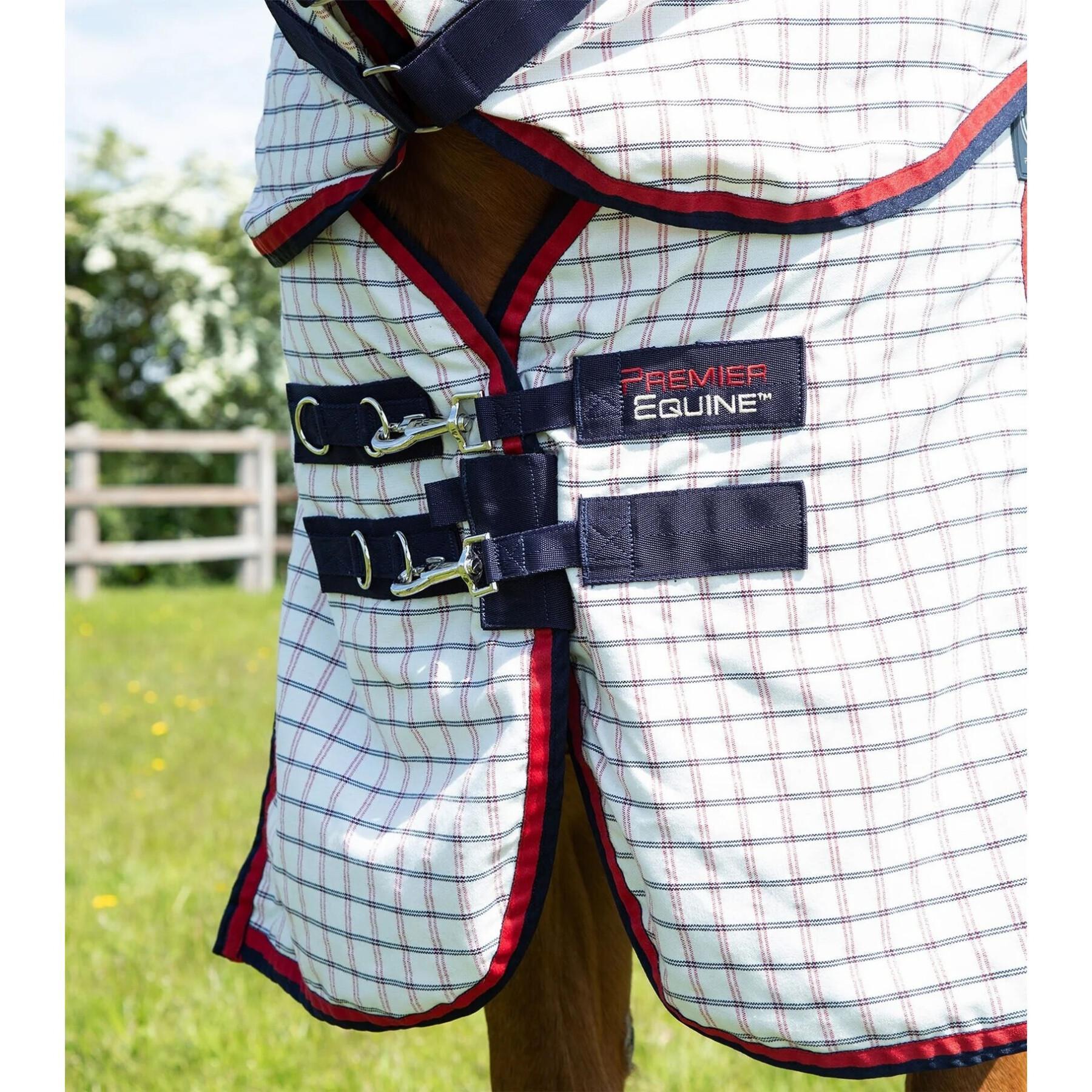 Stable blanket for horse in cotton with neck cover Premier Equine