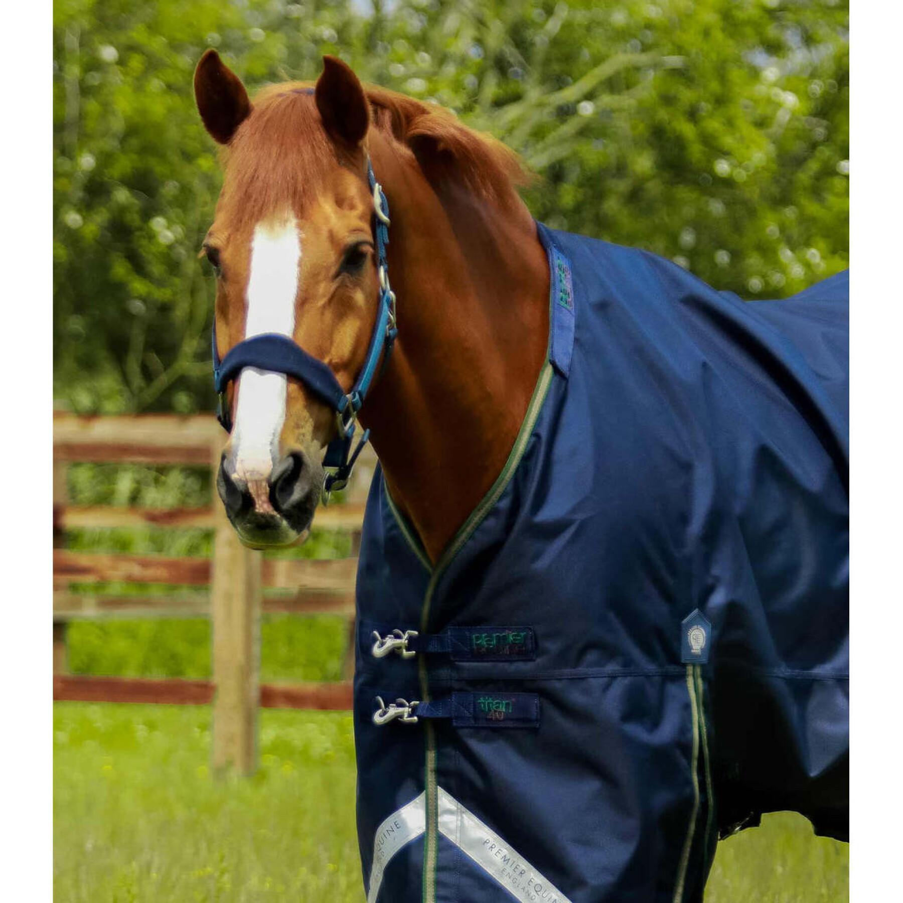 Outdoor horse blanket with neck cover Premier Equine Titan 40 g