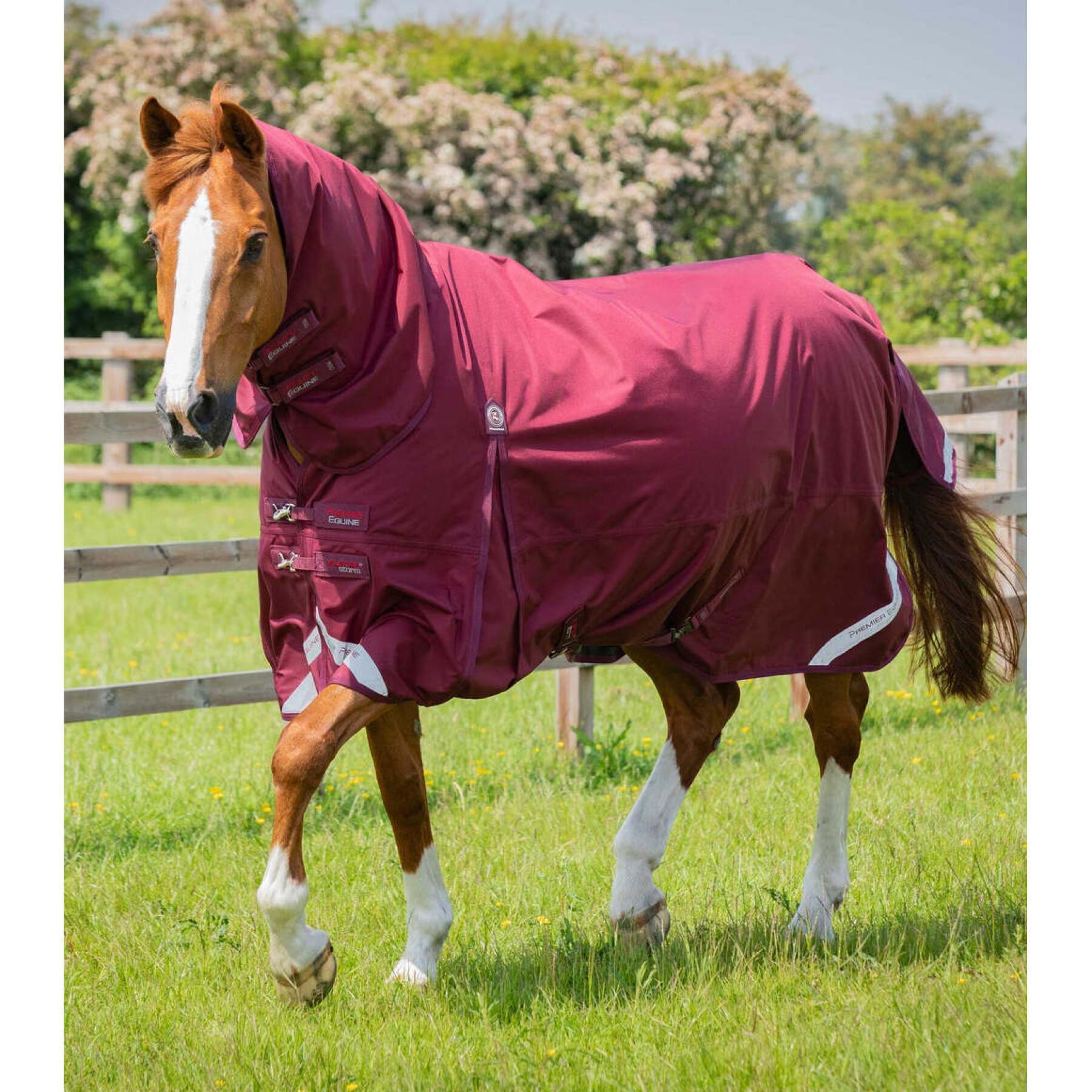 Waterproof outdoor horse blanket with neck cover Premier Equine Buster Storm Classic 90 g