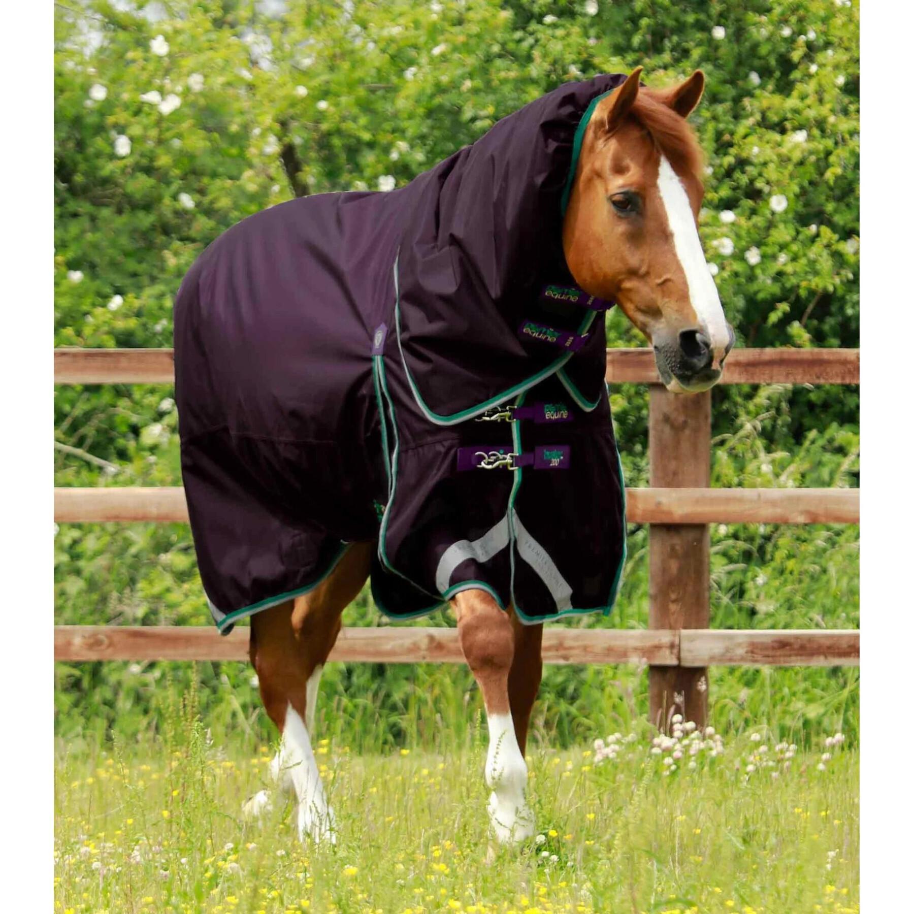 Waterproof outdoor horse blanket with neck cover Premier Equine Buster 200 g