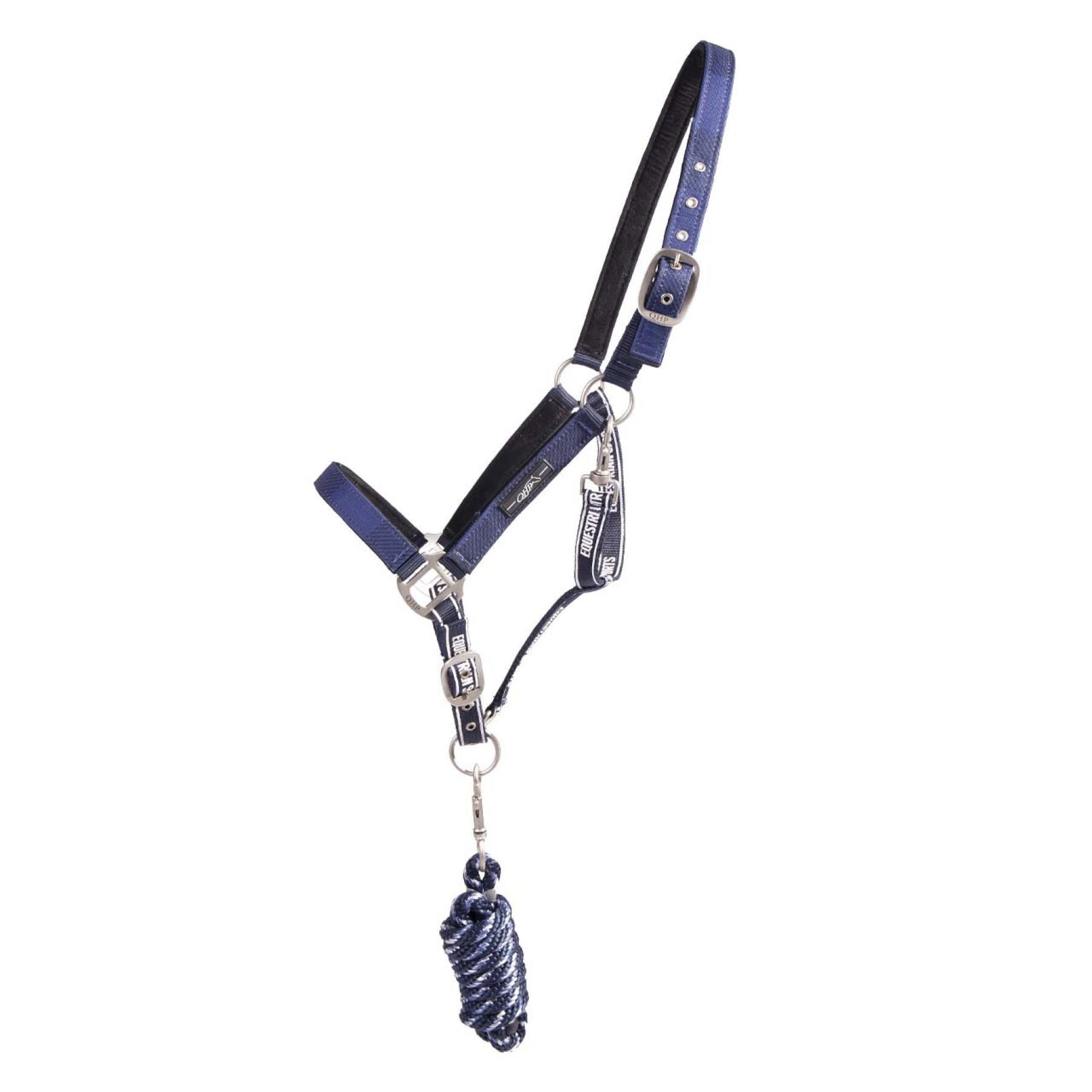 Halter and lead rope set with turnout for horses QHP Collection