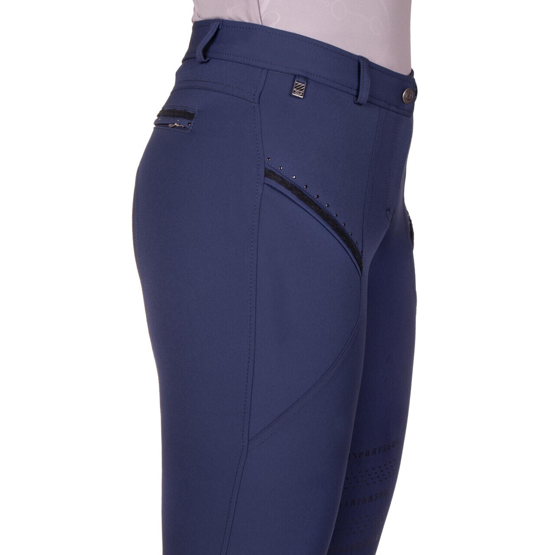 Riding pants with grip for women QHP Jace