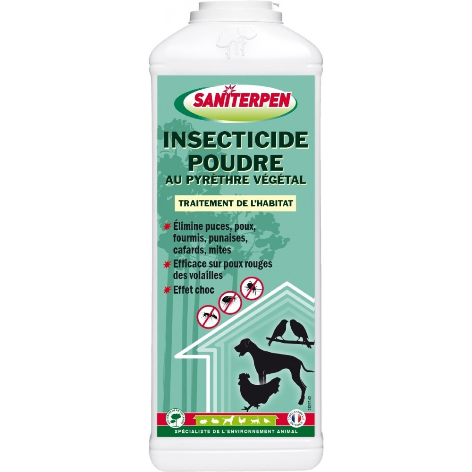 Insect repellent powder with vegetable pyrethrum Saniterpen
