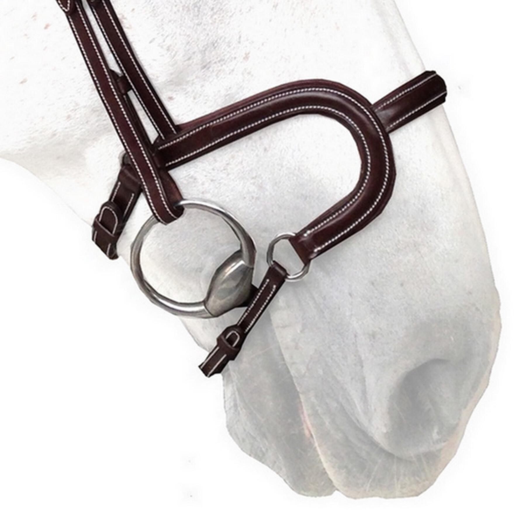 Horse noseband flat leather Silver Crown H Classique