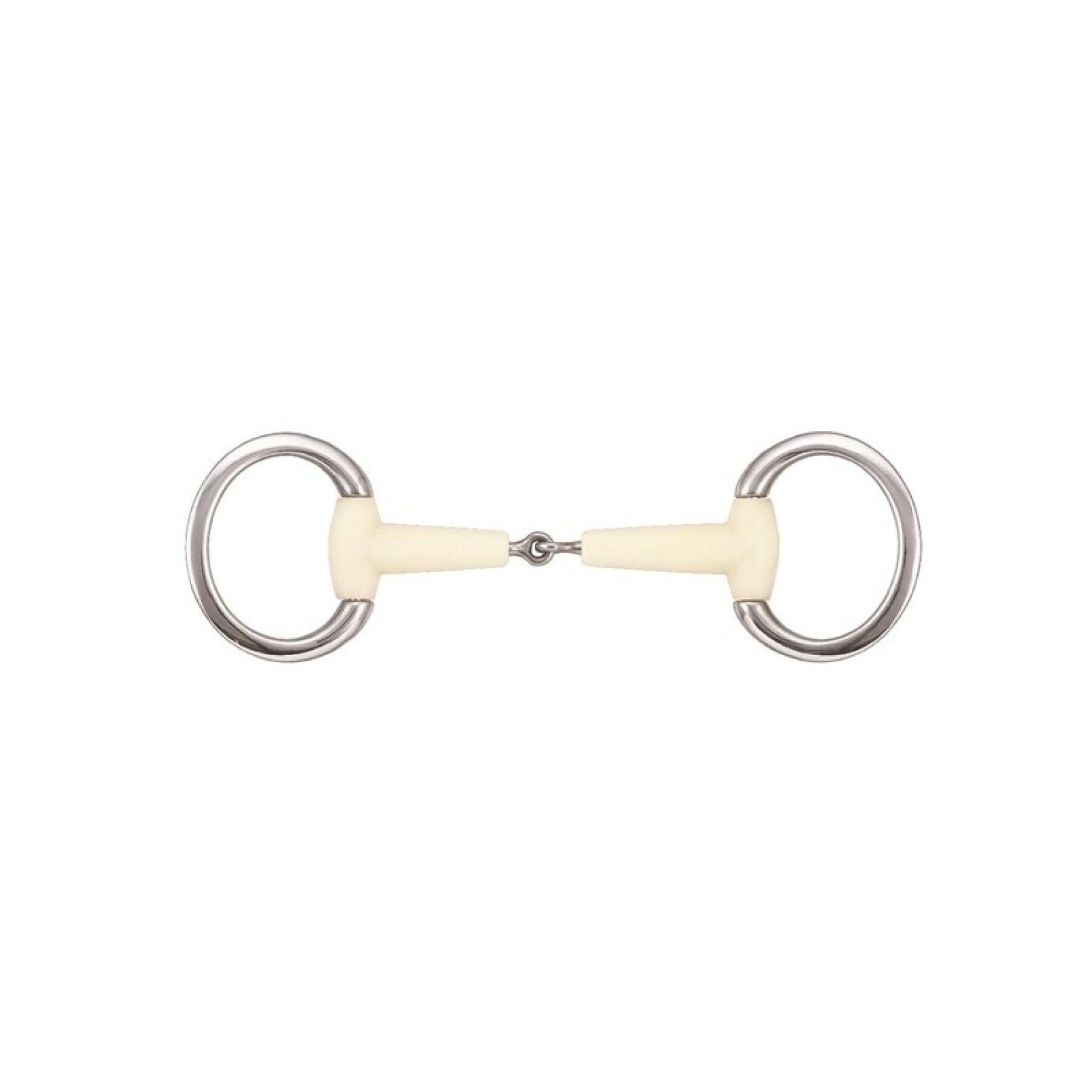Olive bit for horses with single flat rings Soyo Happy mouth