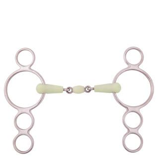 4-ring adjustable horse bit with double crimp BR Equitation Apple Mouth