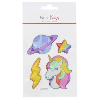 Set of 5 stickers horse riding - unicorn + planet stickers Equi-Kids Relief