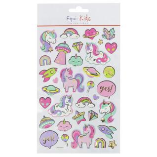 Set of 5 horse riding stickers - sweet unicorn stickers Equi-Kids Relief