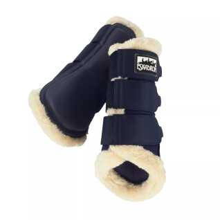 Closed horse gaiters in mesh with faux fur Eskadron