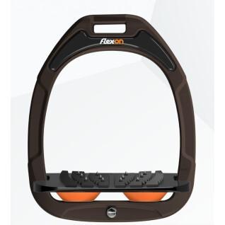 ultra grip inclined riding safety stirrups brown/black/orange Flex On Safe-On