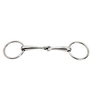 Two-ring snaffle bit with articulated joint stainless steel Horka