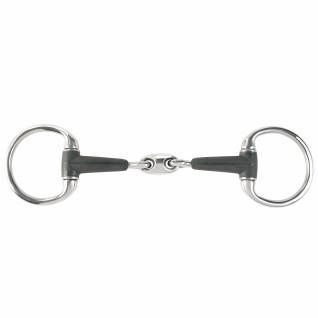Olive bit for horse with double rubber break Horze