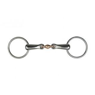 Two-ring snaffle bit with copper link Metalab