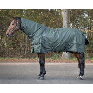 Waterproof horse fleece blanket with detachable neck cover QHP collection Botanista 150gr