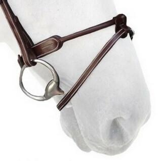 Round leather horse noseband Silver Crown