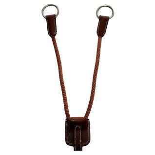 Leather and rope martingale fork Silver Crown