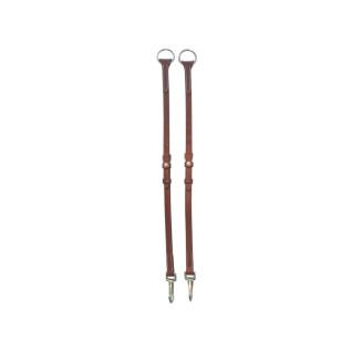 Leather martingale fork Silver Crown