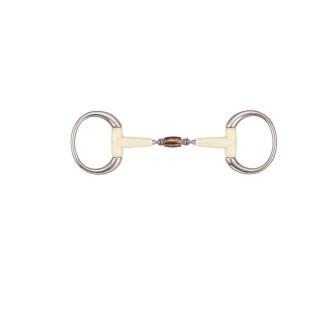 Double jointed olive bit for horses + copper roller Soyo Happy mouth "contour"