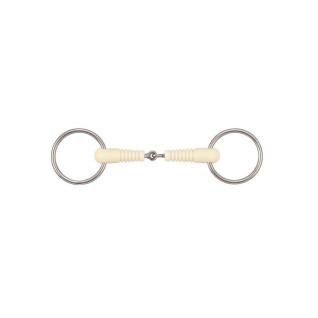 Two-ring snaffle bit for amouvialbe single joint Soyo Happy mouth "ribbed"