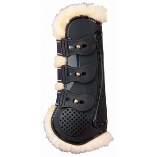 Front gaiters for open horses with synthetic sheepskin lining T de T Proteck Compet