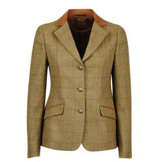 Girl's fitted riding jacket with suede collar Dublin Albany Tweed