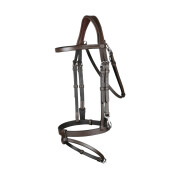 Flat leather snaffle bridle with snap hooks Dy’on