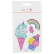 Set of 5 horse riding stickers - ice unicorn stickers Equi-Kids Relief