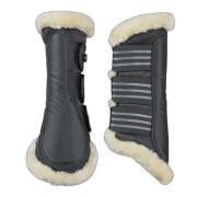 Closed front horse gaiters with fur and tendon protection Horze Lincoln