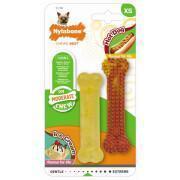 Set of 2 dog toys Nylabone Moderate Small Dog - Hot Dog / Vanilla Ice Cream XS